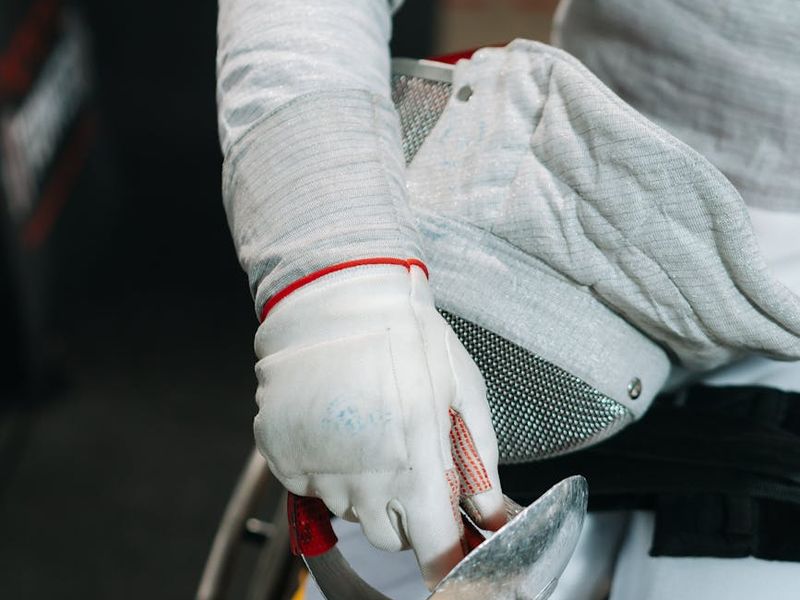 Close up of sports equipment and movement process details