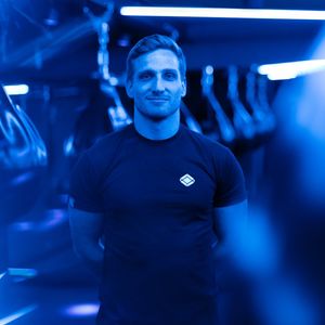 Modern clean training space with neon blue lighting